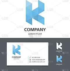 字母K -标志设计元素与名片-插图