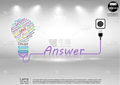 灯泡。插画业务。设计创意和概念思维。为了成功，计划，思考，搜索，分析，沟通，未来的想法，创新技术现代