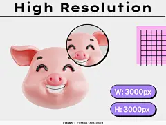 20款3D趣味卡通动物头像笑脸表情包插图插画图标png免抠图片素材