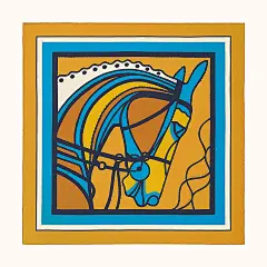 视图: 平面, “波普式晚礼服”90厘米双面方巾