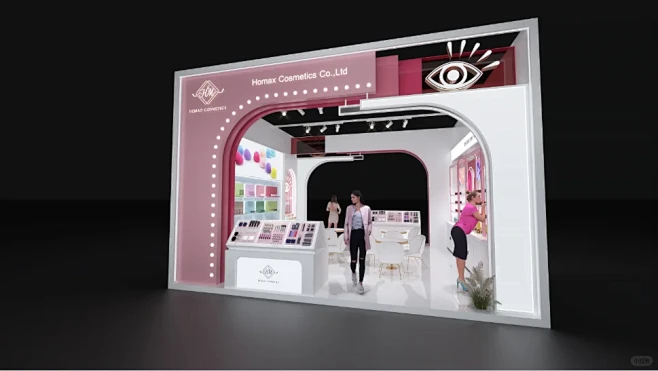 贺茂HEMAO | 美妆展台 | 方案展示 展会名称：2024广州美博会 展会面积：36㎡ 展台风格：简约时尚 展台设计：磊翔展览 创新设计 ...