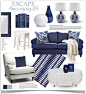 "Blue and White Decor" by jpetersen on Polyvore: 