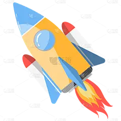 手绘-天文元素贴纸-SVG-火箭