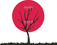 树枝小鸟  - 源文件下载【酷图网】全景印花,北欧风格印花,中式印花,中式花纹,中式花,中式插画,壁画,现代全景印花