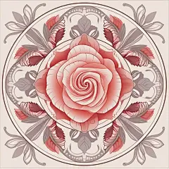 玫瑰涂鸦为曼陀罗