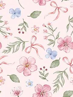 238期粉蓝清新花元素印花图案设计/壁纸 - 小红书