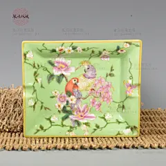 手绘粉彩美式田园新中式陶瓷烟灰缸烟碟收纳碟客厅餐桌摆件-淘宝网