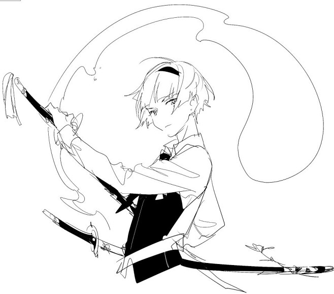 不安定素描,线稿,黑白稿designer_chaplin同采自rellaorz