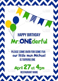 第一个小男孩的生日请柬
