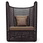 观唐潘杰原创设计梵花 米字藤编现代中式休闲单人沙发 配抱枕靠垫: