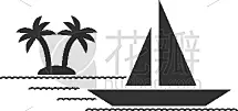游艇,平坦的,图标,帆,运动,风,迅速,船,休闲,搬迁