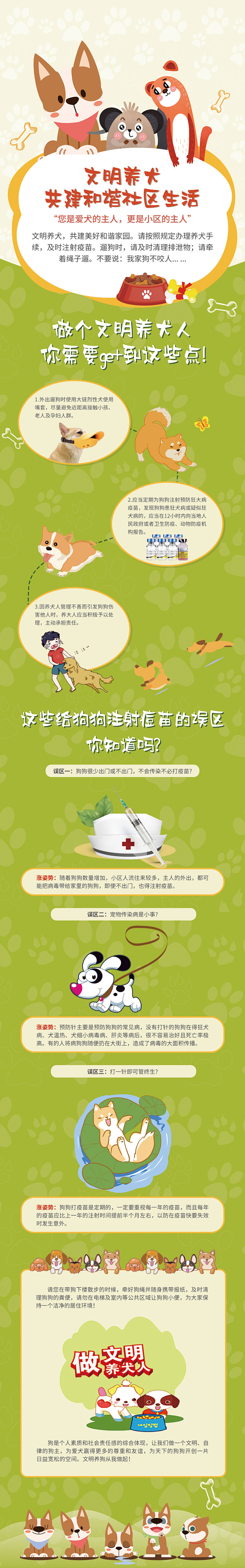 社区文明养犬长图专题设计
