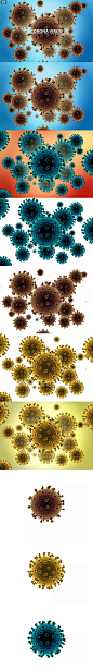 免费素材：最新的冠状病毒基因DNA插画插图（JPG，PNG，PSD） 