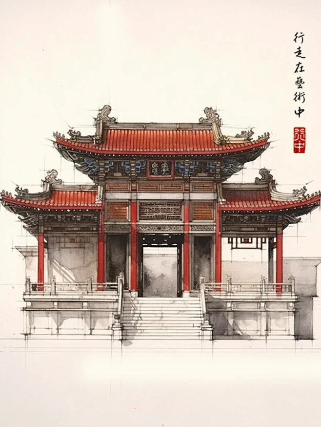 中式门楼-花瓣网