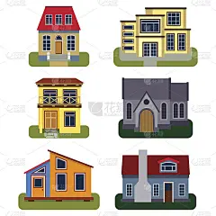 历史城市现代世界最常参观的著名特色住宅建筑正面立面矢量插图