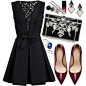 A fashion look from January 2016 featuring cut out dress, burgundy shoes and handbags & purses. Browse and shop related looks.