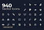 940个多用途的线性基础矢量图标素材 图标icon 