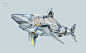 Aggressive Dangerous fish Ocean robot robotic sci-fi shark underwater wild