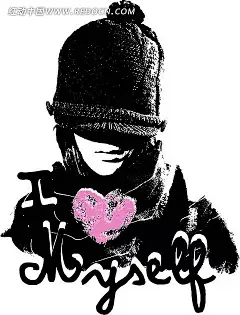 型女爱心|服装|女人|矢量素材|头像|图案|印花|印花图案|人物头像图片|人物头像大全|人物头像图片大全|头像骷髅头像