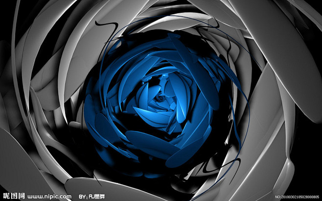 3D蓝色妖姬设计图