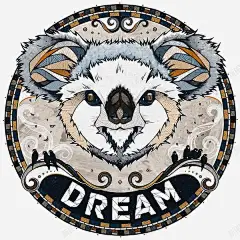 手绘考拉图腾高清素材 平面电商 创意素材 png素材
