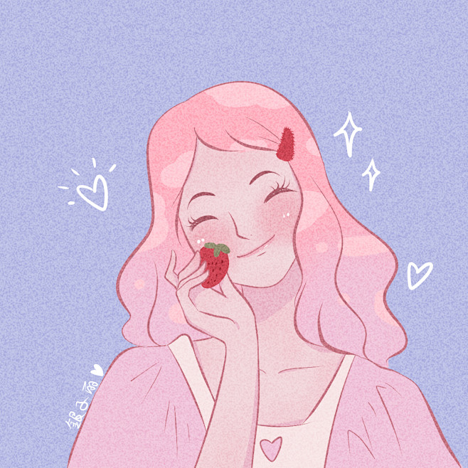 草莓甜吗你猜粉粉发的情侣头像