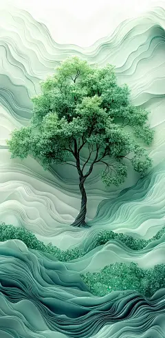 空灵静谧的绿色护眼手机壁纸：心之绿洲_2_北辰HAOYUN壁纸_来自小红书网页版