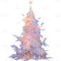 圣诞节通用3D梦幻感圣诞树元素贴纸