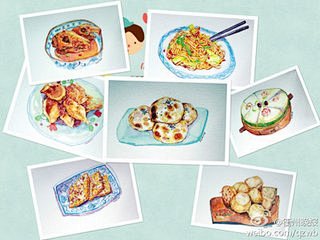 高清水彩手绘食物__好搜图片