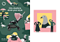 animation  ILLUSTRATION  parents stroller personality colour Style