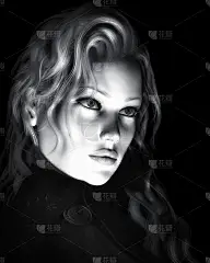 黑白美丽的女人插图
