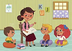 Teacher and students
