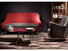 意大利现代客厅布艺双人沙发