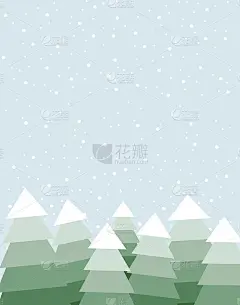 冬天外面的针叶树。