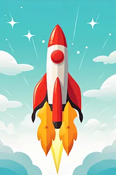 宇宙火箭发射插画