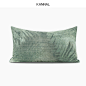 『去·海边』自然风绿色抽象叶子图案靠包抱枕样板间售楼处腰枕-淘宝网