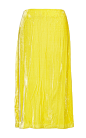 Dandelion Crinkled Velvet Skirt : Guillaume Henry’s second season at the storied French house sees him take a relaxed, almost masculine approach to femininity, imbued with a sense of lightness. Rendered in a charming dandelion yellow shade, this **Nina Ri