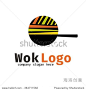 Vector of Wok icon. Asian frying pan. Symbols icon or logo for restaurant. Other companies. Vector illustration.