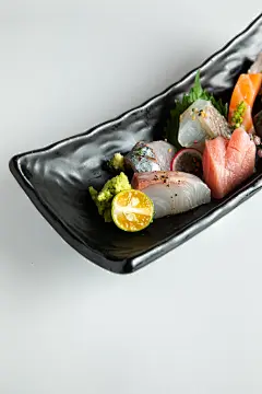 三文鱼金枪鱼刺身日料寿司美食摄影图