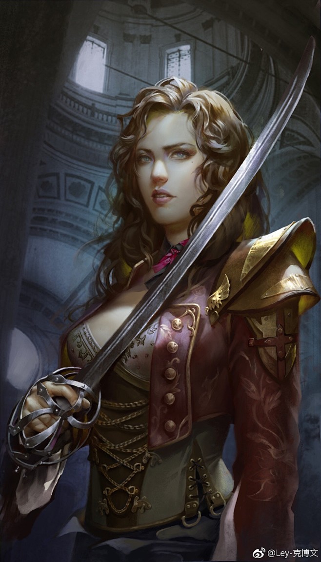 女爵头像cg插画卡牌原画朋克美女欧美