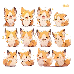 @辜鹤卿/ai底图/转关可网商/禁一切不良/q版免扣狐狸表情包可爱