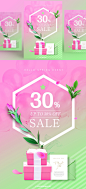 春季感恩商品打折促销宣传海报PSD模板Spring sale posters template#tiw251f5303 :  