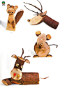 木块DIY创意制作可爱的卡通动物小玩偶-╭★肉丁网