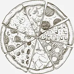 线条披萨矢量图高清素材 披萨 矢量图 美食 餐厅 元素 免抠png 设计图片 免费下载 页面网页 平面电商 创意素材