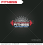 Logo for fitness, gym. Emblems, labels, badges, logos. American color vector isolated. Flat design. Modern.