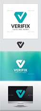 Verifix字母V标志 -  Photoshop PSD #app#字母•可在此处？ https://graphicriver.net/item/verifix-letter-v-logo/13919409?ref=pxcr