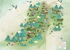 手绘景区地图区位图-设计素材-shejisc.cn