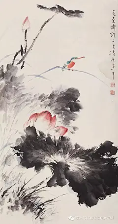 清新秀丽情趣盎然：王雪涛写意荷花作品