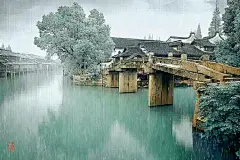 画意摄影、江南、古镇、乌镇、美景、风景、旅游、插画、壁纸