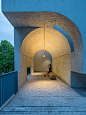 A raw-concrete pavilion in China (Art Gallery Extension of Nanjing University of Arts by Atelier Diameter) : The gallery was endowed by a company. Nanjing University of the Arts found an open space among the crowded dormitory buildings, preparing to use t